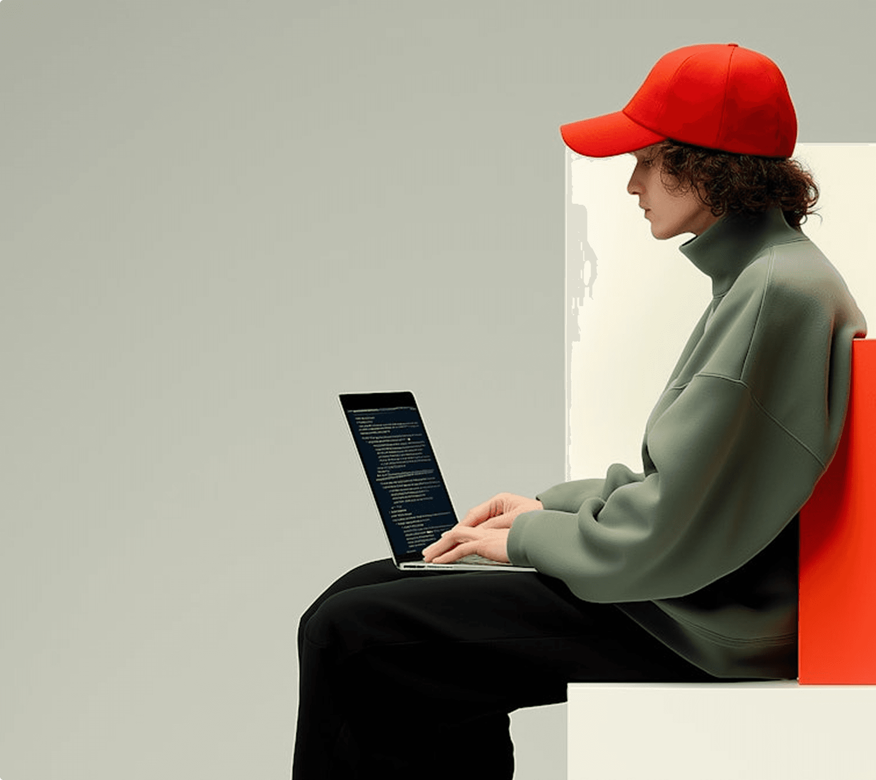Person with red cap